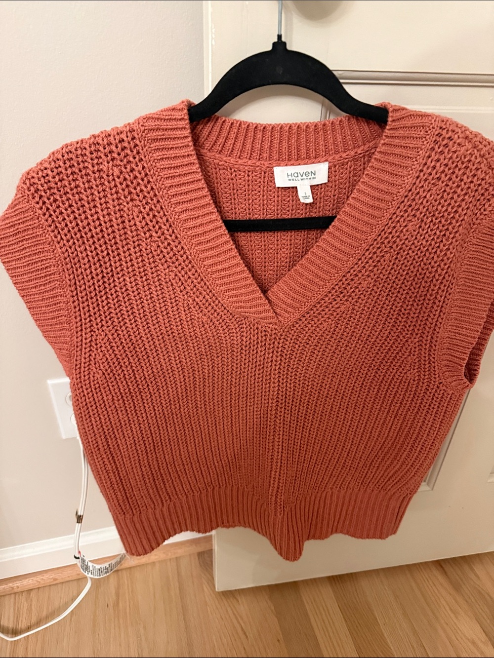 V-Neck Sleeveless Sweater Vest in Coral